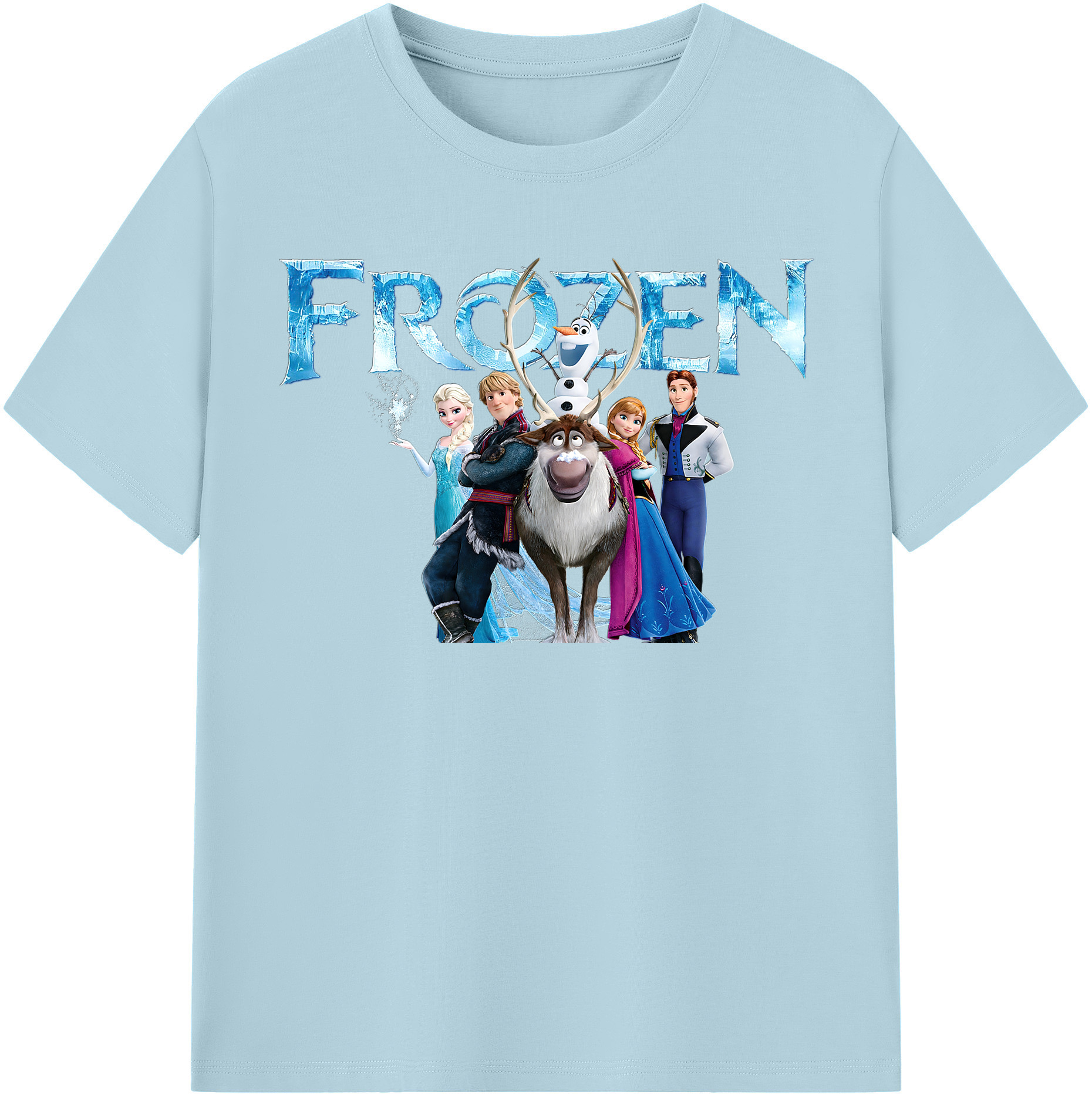 （画像用） アナと雪の女王 アンナ エルサ Frozen Anna Elsa 綿100％半袖Tシャツ（フロントプリント）